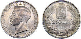 Romania Kingdom Mihai I 250 Lei 1941 Bucharest mint Silver AU 12g KM#59.2