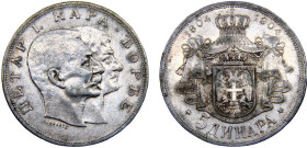 Serbia Kingdom Petar I 5 Dinara 1904 100th Anniversary of the Karađorđević Dynasty Silver VF 25g KM# 27