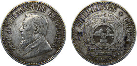 South Africa Zuid Afrikaansche Republiek 2 ½ Shillings 1896 Pretoria mint Silver XF 14g KM# 7