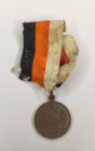 Medal "For the suppression of the Polish rebellion". 
On the original ribbon of the Romanov house. Russian Empire, St. Petersburg Mint, 1865. Weight:...