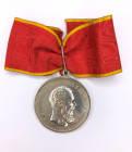 Medal "For Zeal" with a portrait of Emperor Alexander III. On the Order of St. Anne ribbon. 
Russian Empire. St. Petersburg Mint, 1881–1883. Obverse ...