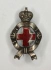 Red Cross Badge for the Russo-Turkish War 1877–1878. 
Russian Empire. Saint Petersburg, 1882–1898 Private workshop. Weight: 9.16 g. Size: 44 x 26.5 m...