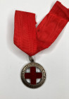 Badge of the Red Cross, female, 2nd class, on the ribbon of the Order of St. Alexander Nevsky.
Saint Petersburg, 1878–1882. Unknown workshop. Weight:...