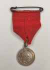 Medal in memory of the reign of Emperor Alexander III.
On the ribbon of the Order of St. Alexander Nevsky, folded and sewn in the form of a medal bar...