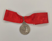 Medal in memory of the reign of Emperor Alexander III.
On the ribbon of the Order of St. Alexander Nevsky. Russian empire. Private workshop, 1896. We...