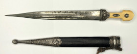 Qama dagger for the lower ranks of the Caucasian Cossack troops, with an engraving of His Imperial Majesty's Own Convoy.
Russian Empire, 1908. Steel,...