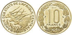 AFRICA CENTRALE. 10 Francs 1974 Essai. FDC