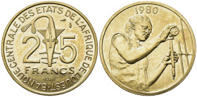 AFRICA DELL'OVEST. Etats de l'Afrique de l'ouest. 25 Francs 1980 ESSAI (prova). FDC