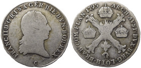 AUSTRIA. Franz II. 1/4 Kronenthaler 1795 C (Praga). Ag (7,19 g). KM#60. MB