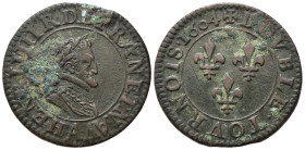 FRANCIA. Henry IV (1589-1610). Double Tournois 1604. MB-BB