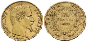 FRANCIA. Napoleone III. 20 Francs 1860 A. Au. BB