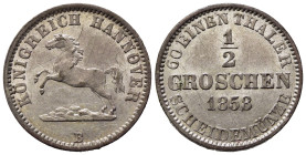 GERMANIA. Hannover. 1/2 groschen 1858. Ag (1,09 g). KM#235. qFDC