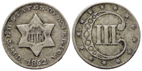 STATI UNITI. 3 Cents 1852. Ag. BB+