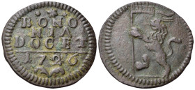 BOLOGNA. Benedetto XIII (1724-1730). Quattrino 1726. AE 2,78 g. MIR 2460/9. BB+
