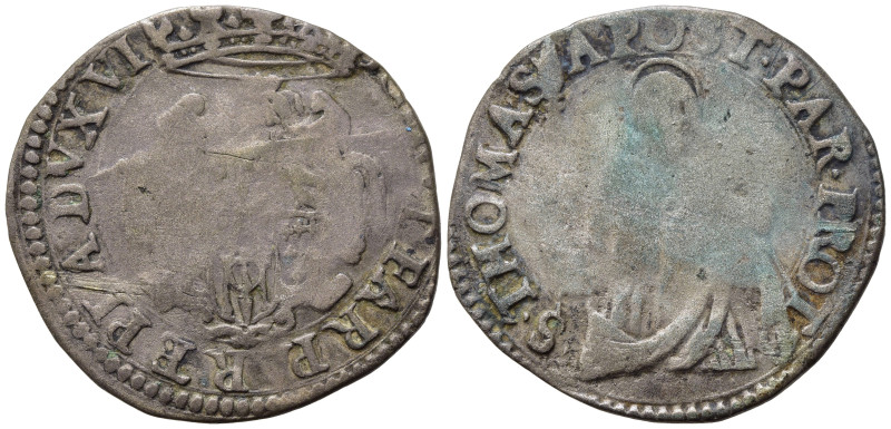 PARMA. Francesco Farnese (1694-1727).Lira con San Tommaso. Mi (4,08 g). MIR 1049...