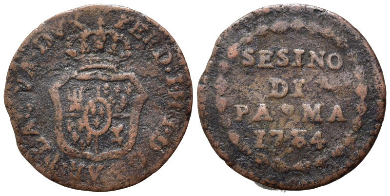 PARMA. Ferdinando di Borbone (1765-1802). Sesino 1784 Cu (1,12 g). MIR 1088/2. M...