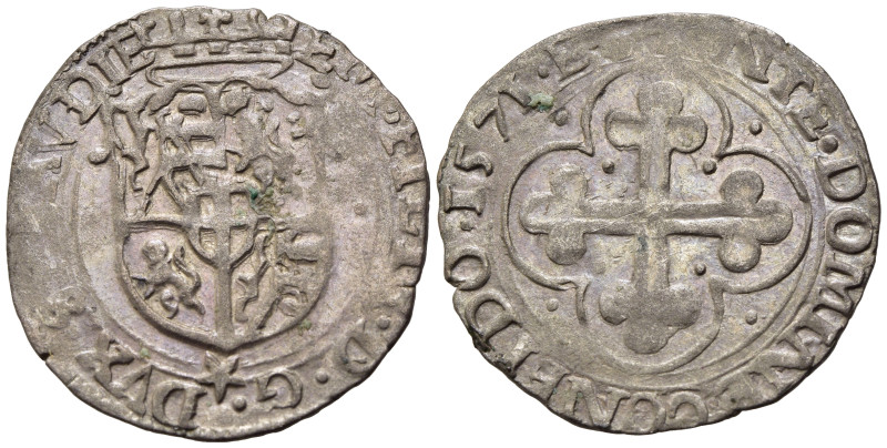 Emanuele Filiberto (1553-1580). Soldo 1571. Mi (1,78 g). qSPL