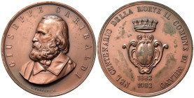 Personaggi. Garibaldi. Medaglia 1982 anniversario centenario della morte. AE (115 g - 59,8 mm). SPL