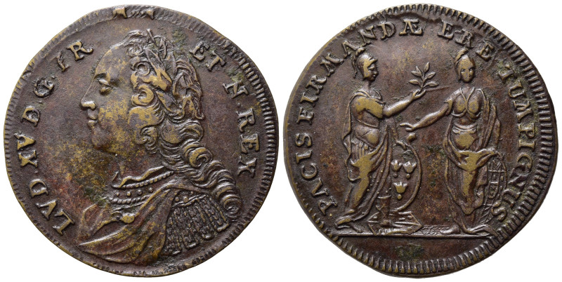 GETTONE. Francia. Luigi XV (1715-1774). Cu (4,63 g). Jeton "The capture of Fonta...