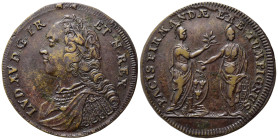 GETTONE. Francia. Luigi XV (1715-1774). Cu (4,63 g). Jeton "The capture of Fontarabia". BB+ ex Naumann 115 Lot 1419