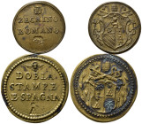 Pesi Monetali. Lotto di 2 pesi monetali dello Stato Pontificio (Benedetto XIII, Zecchino Romano, 3.42 g; Alessandro VII, 6.69 g). BB