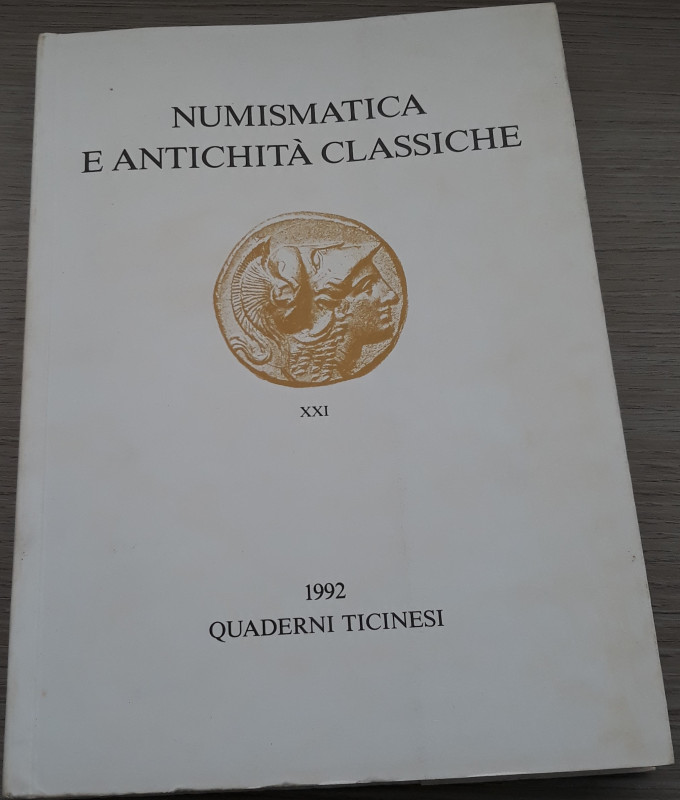 AA.VV. - Numismatica e antichità classiche XXI . Lugano. 1992, pp. 370. ril. Edi...