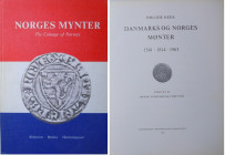 Lot de 2 ouvrages sur les monnaies de Norvège et du Danemark
1- Danmarks og Norges monter 1541.1814.1963, Udgivet af dansk numismatik forening, Holge...