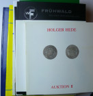 Lot de 13 catalogues de vente de Maisons diverses
1- Maison Holger Hede, ventes II et III ; 2- Maison Frühwald, vente 102 (2 parties) ; 3- Numizmatik...