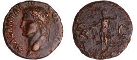 Agrippa - As (37-41, Rome) - Neptune
A/ M AGRIPPA LF COS III. Buste coiffé de la couronne rostrale à gauche. 
R/ SC. Neptune debout à gauche, tenant...