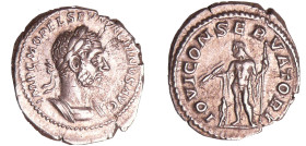 Macrin - Denier (217, Rome) - Jupiter
A/ IMP C M OPEL SEV MACRINVS AVG. Buste lauré, drapé et cuirassé à droite. 
R/ IOVI CONSERVATORI. Jupiter nu d...