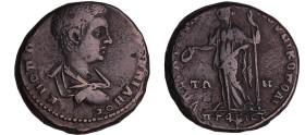 Diadumenien - Bronze (217-218, Moesia inférieure)
A/ Κ Μ ΟΠΠΕΛΛΙΟC ΑΝΤΩΝΕΙΝ ΔIAΔOYMENIANOC Tête nue à droite.
R/ VΠ CTATI ΛONΓINOV NIKOΠOΛITΩN ΠPOC ...