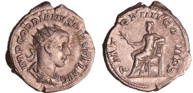 Gordien III - Antoninien (241-242, Rome) - Apollon
A/ IMP GORDIANVS PIVS FEL AVG Buste radié à droite. 
R/ P M TR P IIII COS II P P. Apollon assis à...