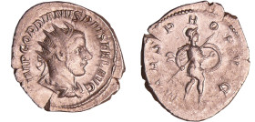 Gordien III - Antoninien (243-244, Rome) - Mars
A/ IMP GORDIANVS PIVS FEL AVG Buste radié à droite. 
R/ MARS PROPVG. Mars marchant à droite, tenant ...