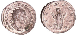 Trébonien Galle - Antoninien (252, Milan)
A/ IMP C C VIB TREB GALLVS AVG. Buste radié et drapé à droite. 
R/ PIETAS AVGG. La Piété debout à gauche l...