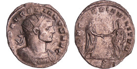 Aurélien - Aurélianus (272, Serdica)
A/ IMP AVRELIANVS AVG Buste radié et cuirassé à droite. 
R/ IOVI CONSER // S. Aurélien debout à droite, tenant ...