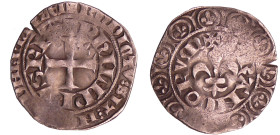 Philippe VI (1328-1350) - Gros à la fleur de lis 1ère émission (27 janvier 1341)
A/ PhILIPPVS REX, légende extérieure : + BnDICTV: SIT: nOmE: DnI: nR...