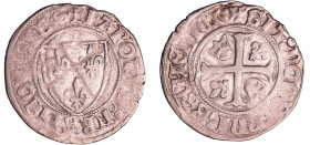 Charles VI (1380-1422) - Blanc guénar - 2ème émission (11 septembre 1389) - Dijon
A/ + KAROLVS FRANCORV REX. Ecu de France. 
R/ + SIT NOME DNI BENED...
