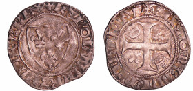 Charles VI (1380-1422) - Blanc guénar - Tournai
A/ + KAROLVS FRANCORV REX. Ecu de France. 
R/ + SIT NOME DNI BENEDICTV. Croix cantonnée de deux cour...