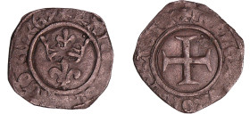 Charles VI (1380-1422) - Double tournois Niquet (11 août 1421) - Auxerre
A/ + KAROLVS: FRANCORV: REX. Lis couronné. 
R/ + DVPLEX TVRONS FRACIE. Croi...