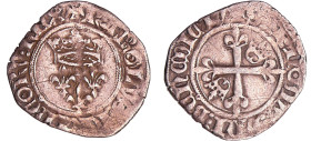 Duc de Bourgogne pour Charles VI (1380-1422) - Florette - Mâcon
A/ + KAROLVS:FRANCORV:REX. Trois lis posés sous une couronne trèflée. 
R/ + SIT:NOME...