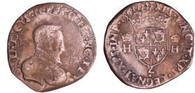 Henri II (1547-1559) - Teston du Dauphiné - 1561 Z (Grenoble)
A/ HENRICVS. II. DEI. G. FRANCOR. REX. Buste du roi lauré à droite. 
R/ + XPS. VINCIT....