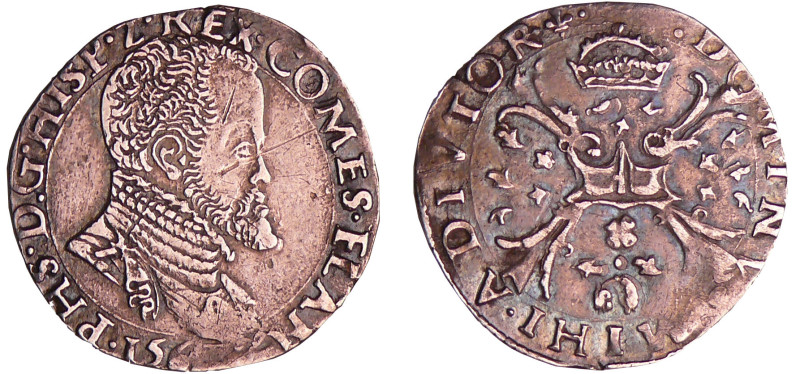 Flandre - Philippe II d'Espagne - Cinquième d'écu 1563 (Brugge)
Philippe II (15...