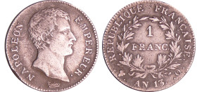 Napoléon 1er (1804-1814) - 1 franc An 13 Q (Perpignan)
TTB
Ga.443-F.201
 Ar ; 4.91 gr ; 23 mm