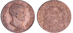 Napoléon 1er (1804-1814) - 1/2 franc empereur An 13 M (Toulouse)
SUP
Ga.395-F.174
 Ar ; 2.50 gr ; 18 mm