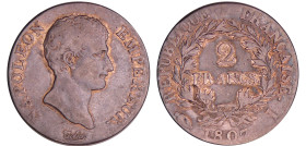 Napoléon 1er (1804-1814) - 2 francs empereur 1807 I (Limoges)
TB
Ga.496-F.252
 Ar ; 9.89 gr ; 27 mm