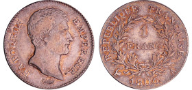 Napoléon 1er (1804-1814) - 1 franc 1806 A (Paris)
TTB+
Ga.444-F.202
 Ar ; 4.91 gr ; 23 mm