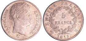 Napoléon 1er (1804-1814) - 5 francs 1813 H (La Rochelle)
SUP
Ga.584-F.307
 Ar ; 25.04 gr ; 37 mm