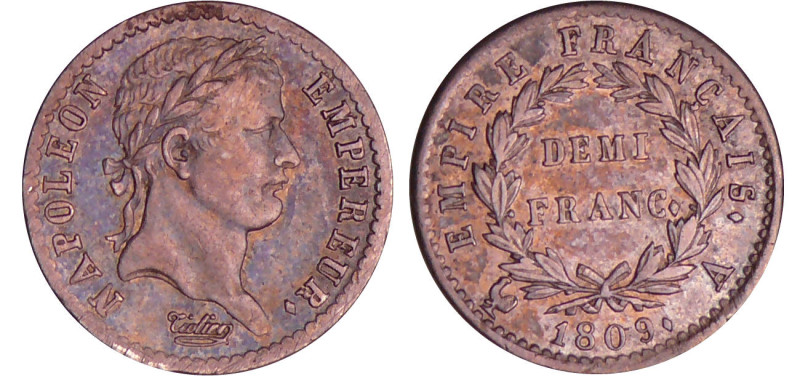 Napoléon 1er (1804-1814) - 1/2 franc revers empire 1809 A (Paris)
SUP
Ga.399-F...