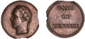 Deuxième république (1848-1852) - Essai de centime (1851)
TTB
Maz.1376
 Etain bronzé ; 3.70 gr ; 20 mm