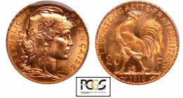 Troisième république (1871-1940) - 20 francs Marianne 1910 A (Paris)
PCGS MS 64
Ga.1064a-F.535
 Au ; -- ; 21 mm